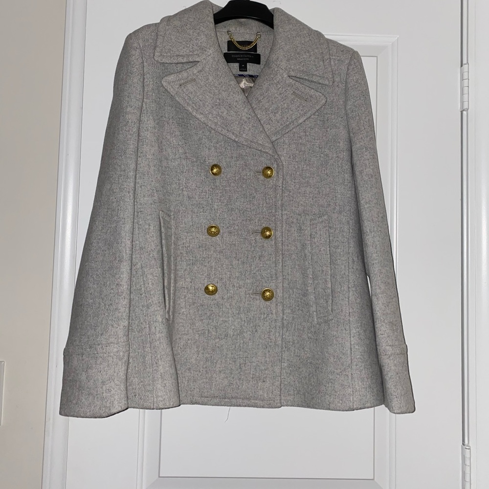 J.CREW WOOL STADIUM CLOTH PEA COAT. BRAND NEW!